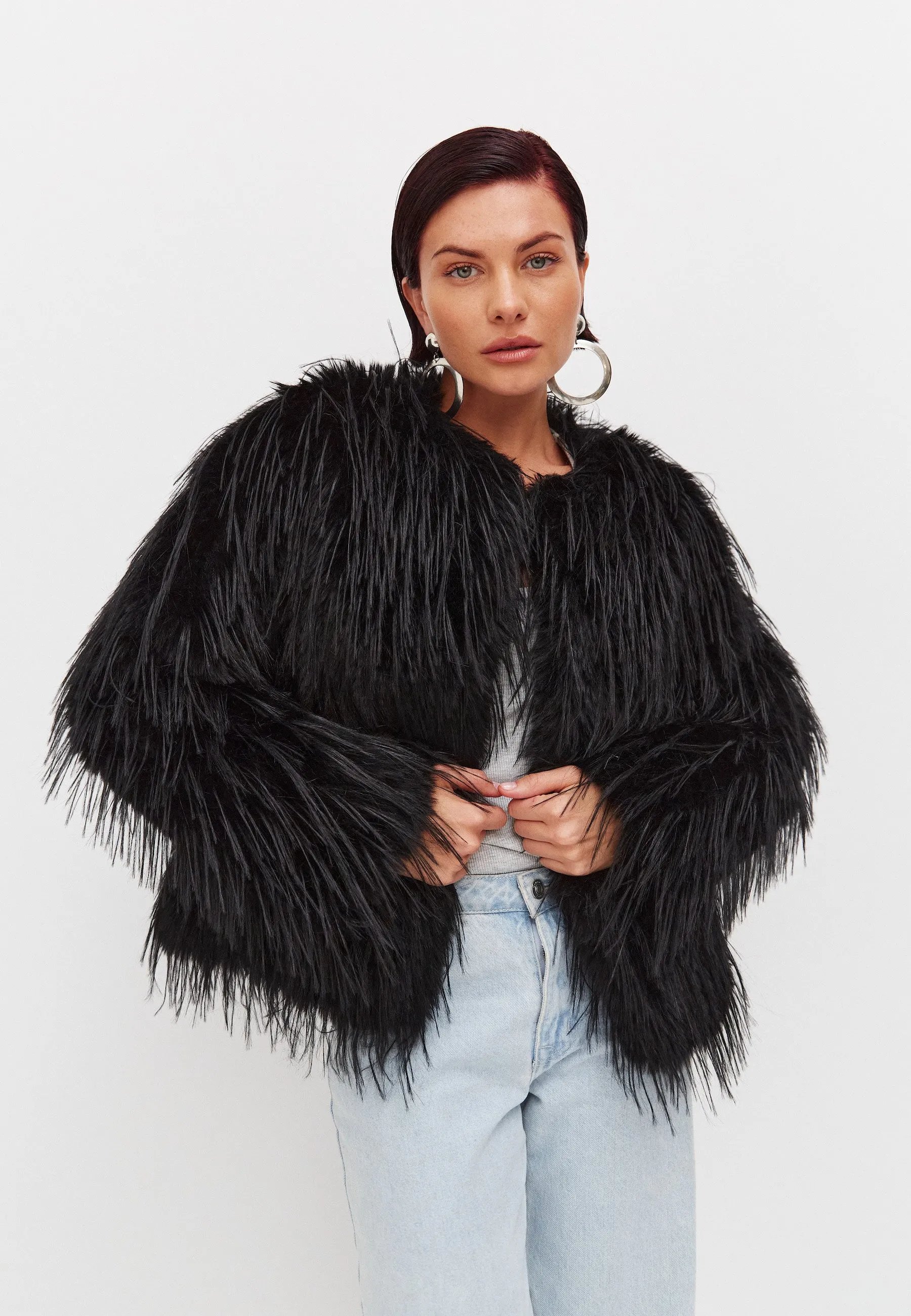 Winter Faux Fur Jacket - Black