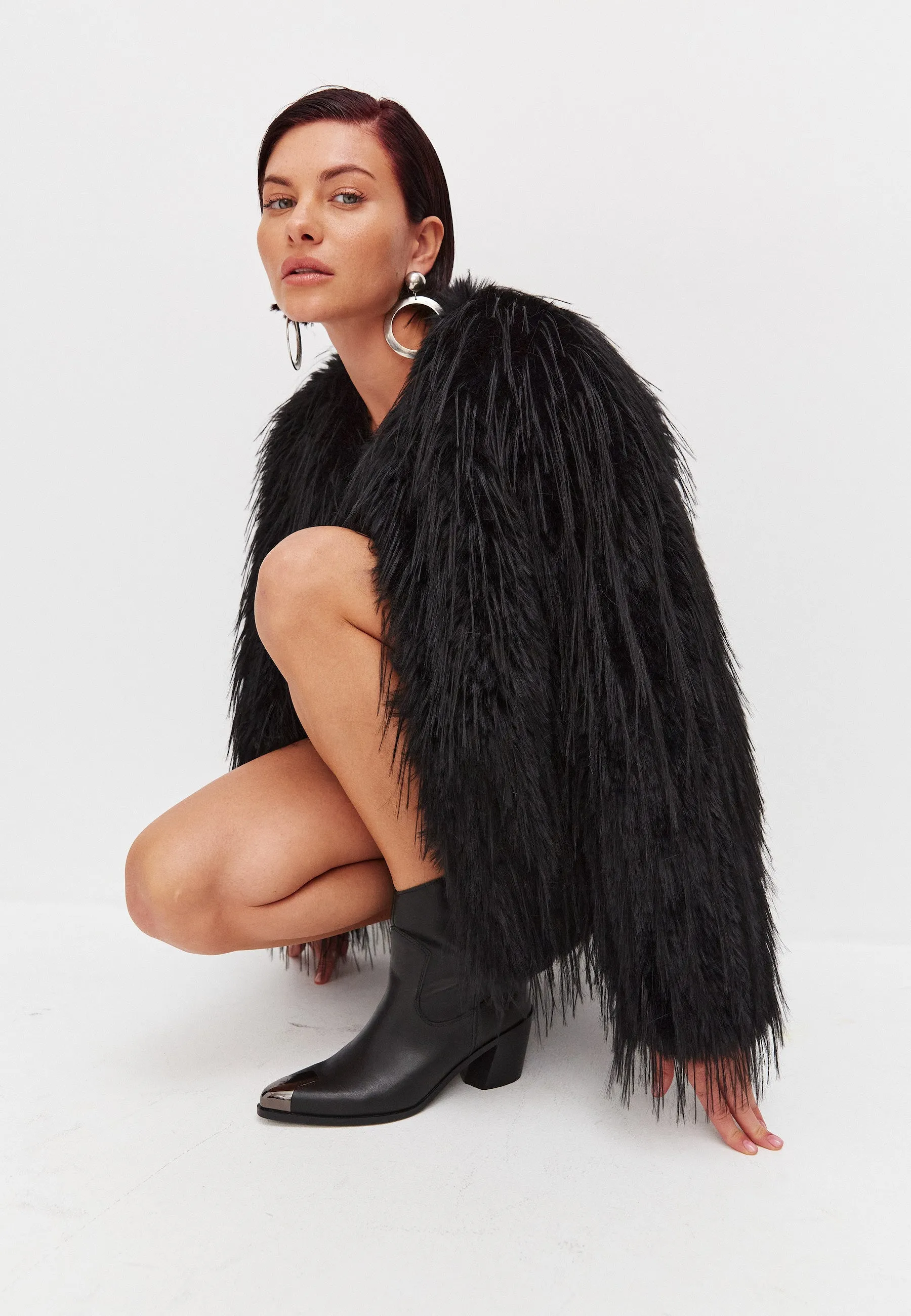 Winter Faux Fur Jacket - Black