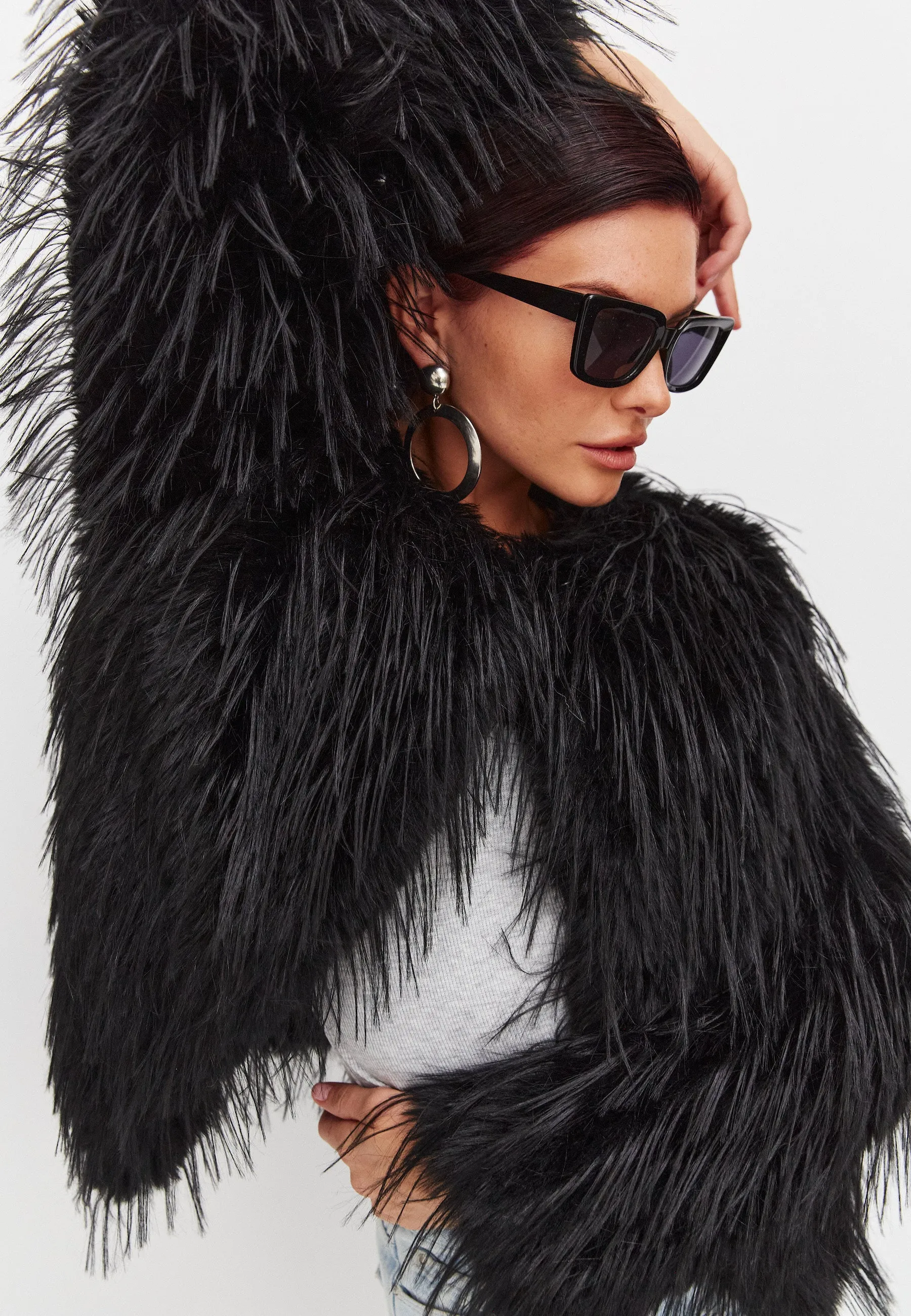 Winter Faux Fur Jacket - Black