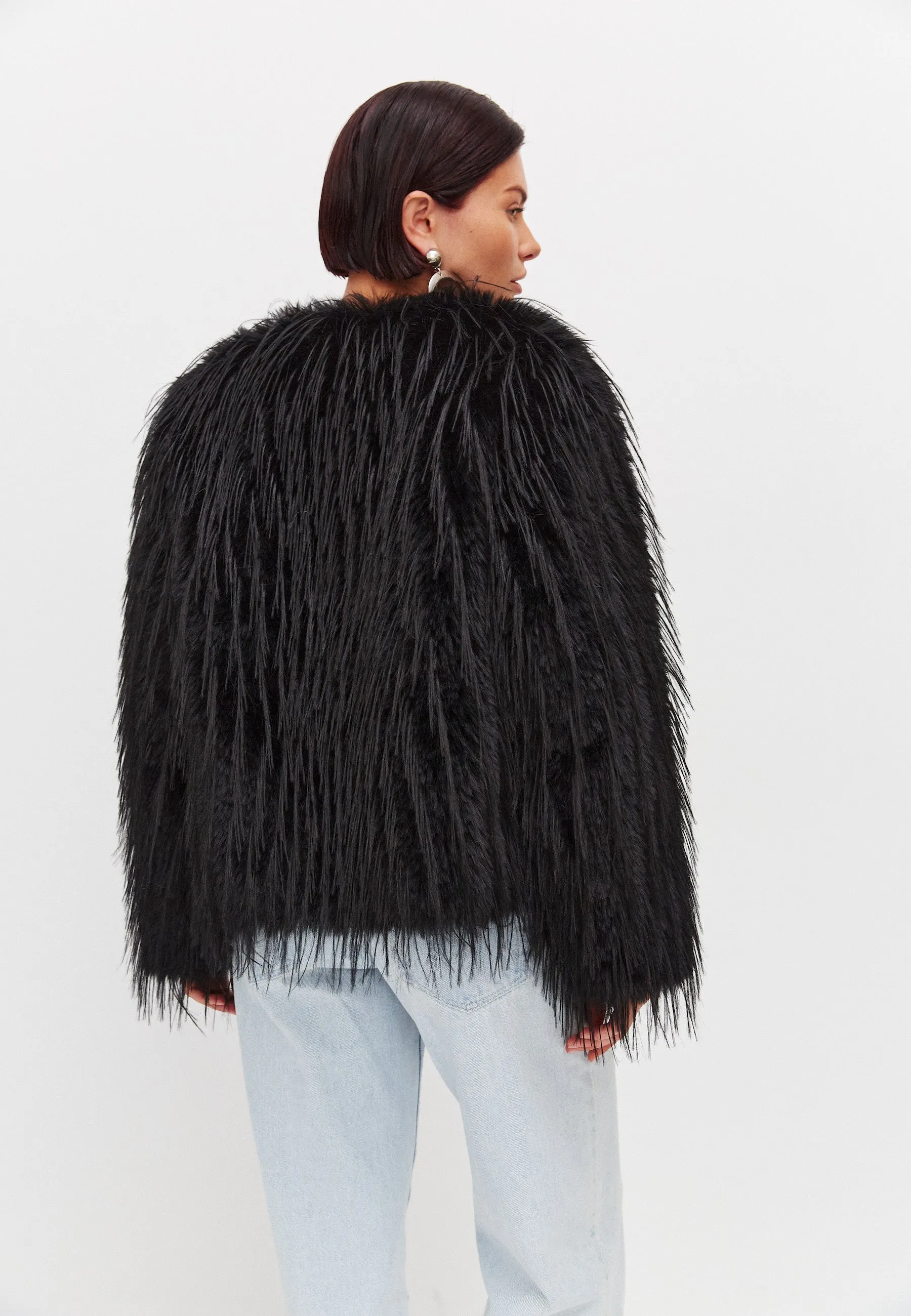 Winter Faux Fur Jacket - Black