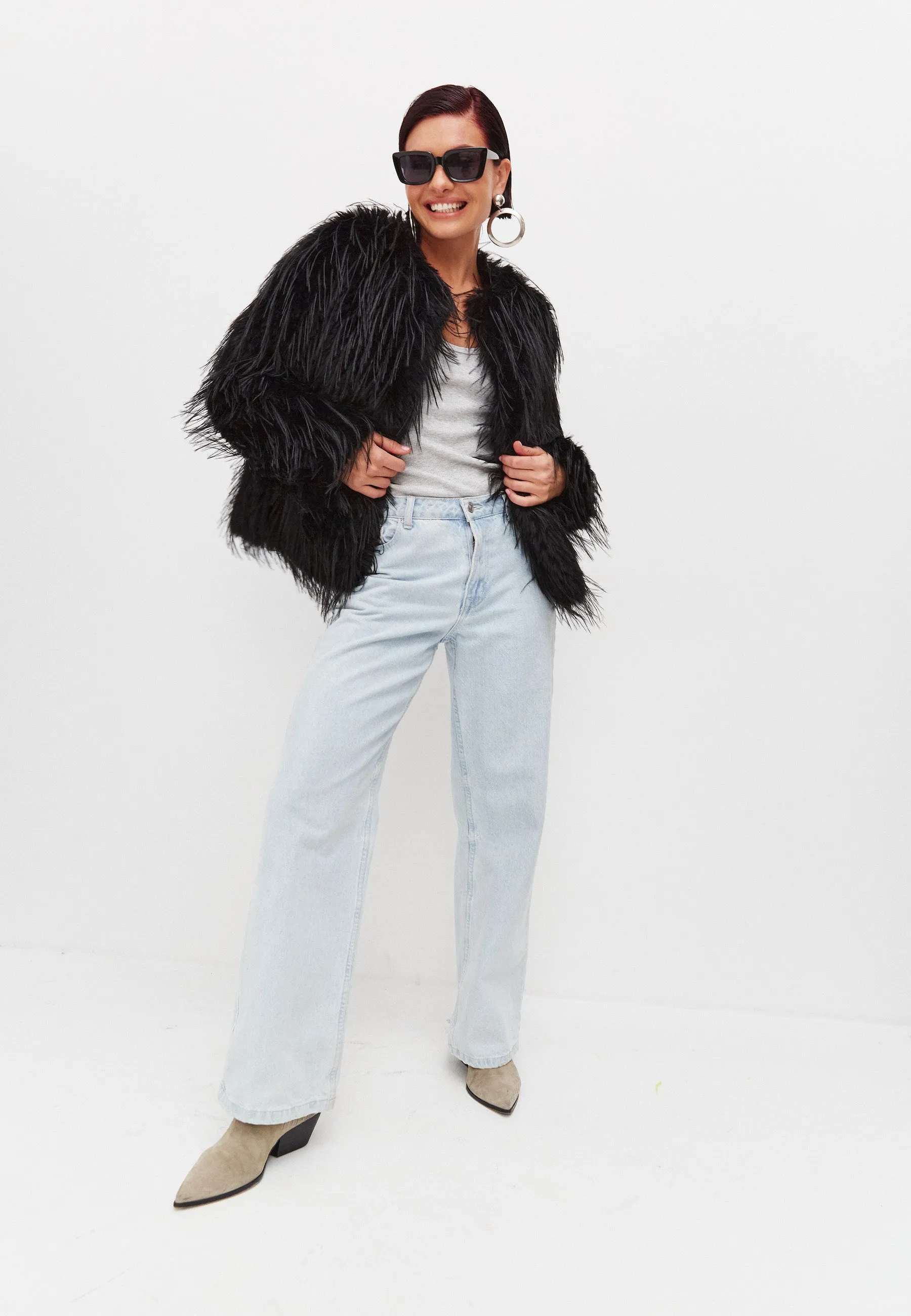 Winter Faux Fur Jacket - Black