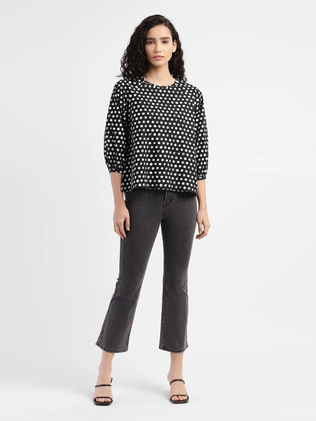 Women's Polka Dot Round Neck Top