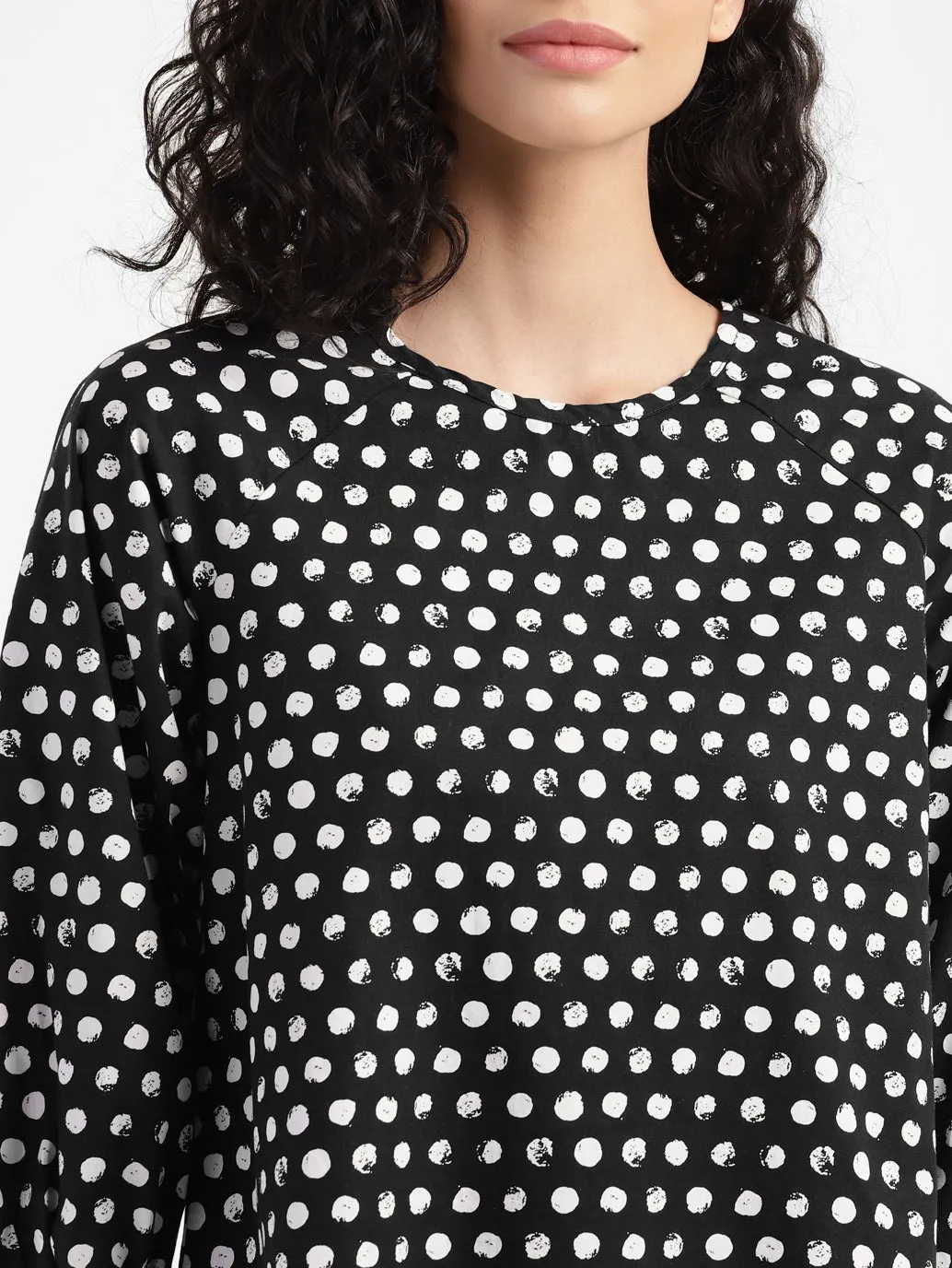 Women's Polka Dot Round Neck Top