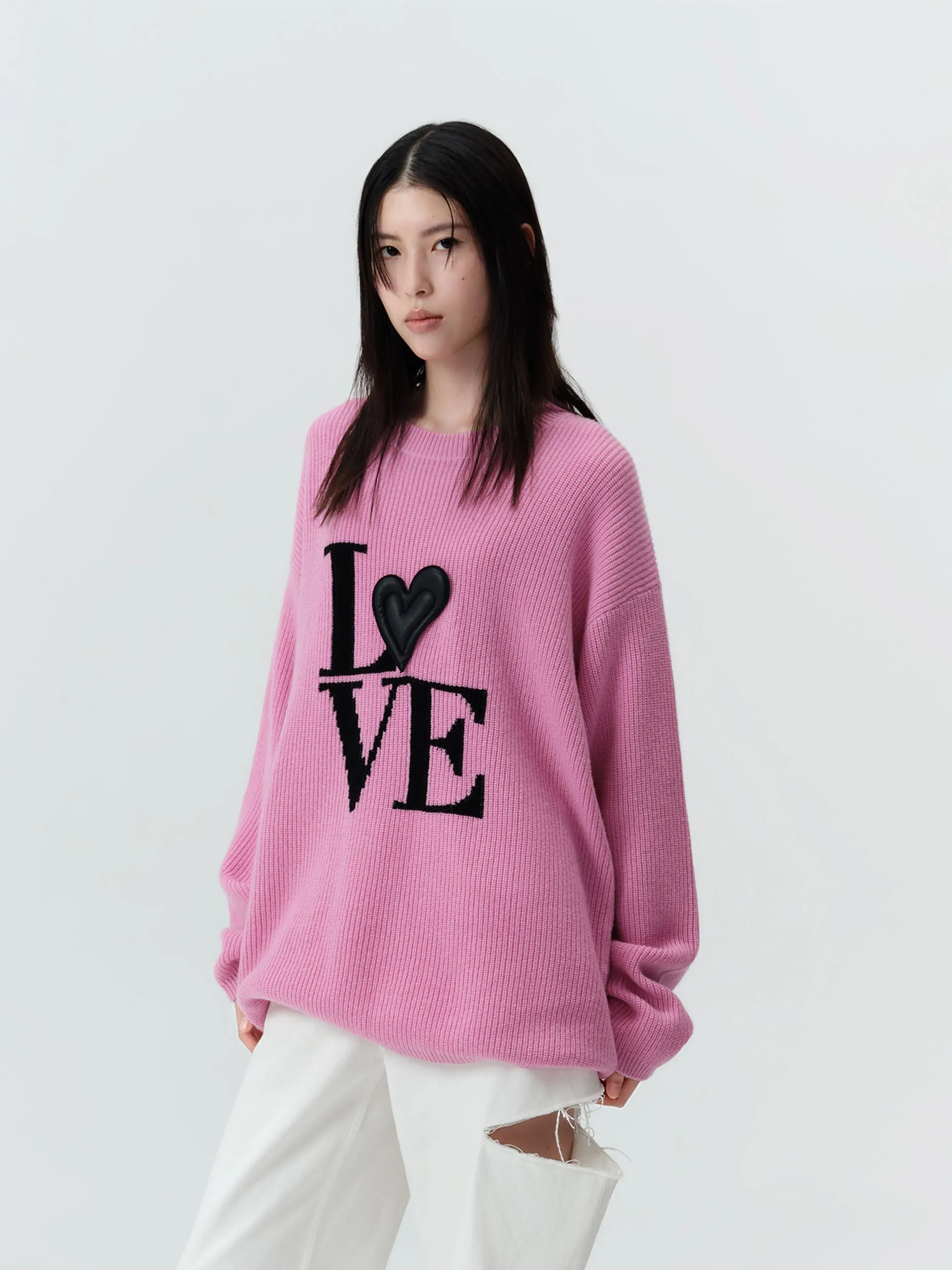 Wool Drop Shoulder Knit Pullover