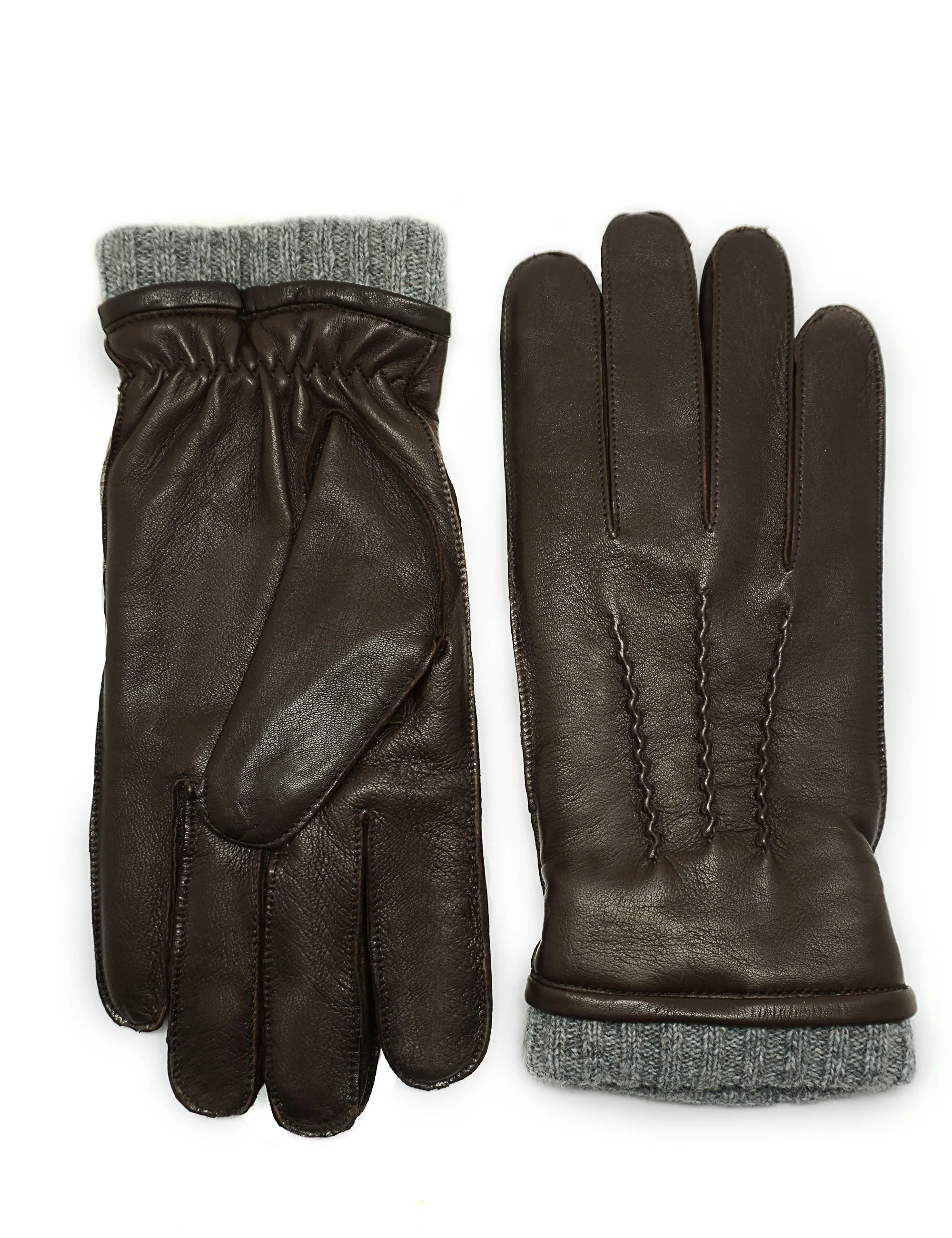 YISEVEN Winter Men’s   Sheepskin Leather Gloves